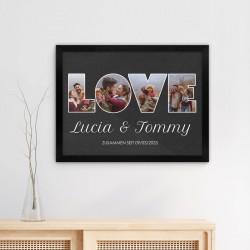 Personalisiertes Wandbildposter mit eigenem Foto für ein Paar zum Hochzeitstag und zur Einweihungsparty