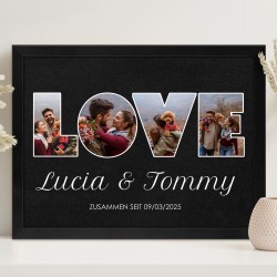 Personalisiertes Wandbildposter mit eigenem Foto für ein Paar zum Hochzeitstag und zur Einweihungsparty