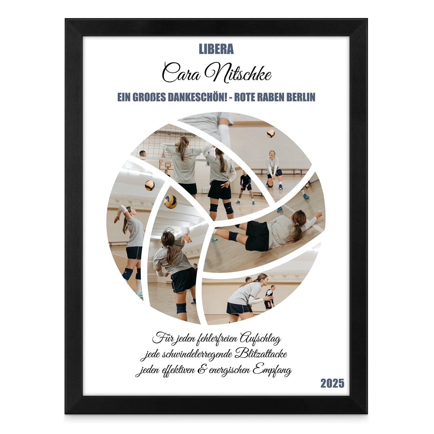 Personalisiertes Wandbildposter mit eigenem Foto für eine Volleyballerin