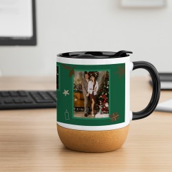 Kaffeebecher mit Foto Weiß/Glänzend mit Korkboden zu Weihnachten