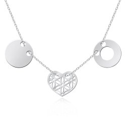 Damenkette aus 925er Silber mit Trio-Anhänger in exklusiver Geschenkbox mit Gravur