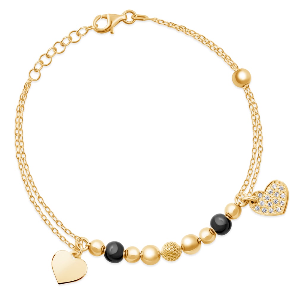 Herz Damen Armband aus vergoldetem 925er Sterlingsilber in exklusiver Geschenkbox mit Gravur
