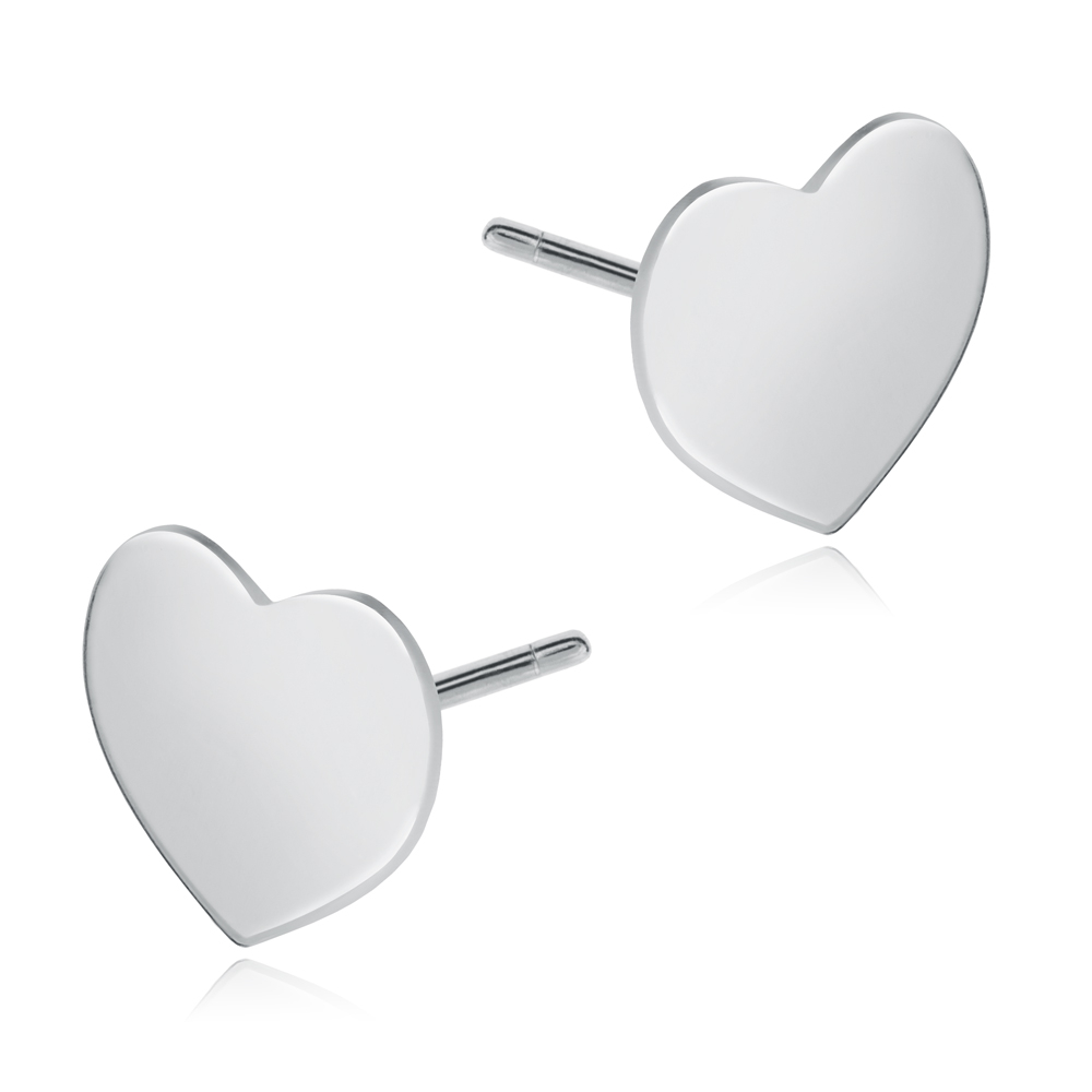 Damen Herzen Ohrstecker aus 925er Silber in exklusiver Geschenkbox mit Gravur