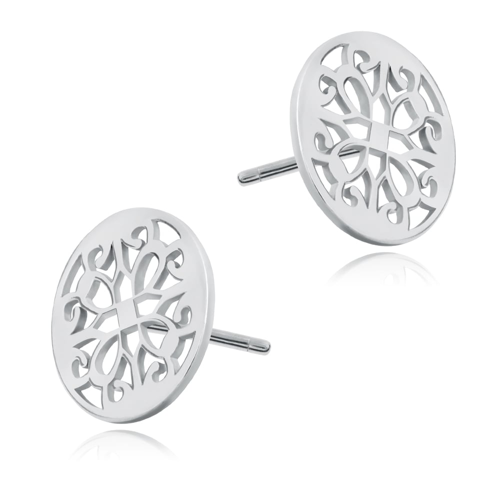 Damen Kreis Ohrstecker aus 925er Silber in exklusiver Geschenkbox mit Gravur
