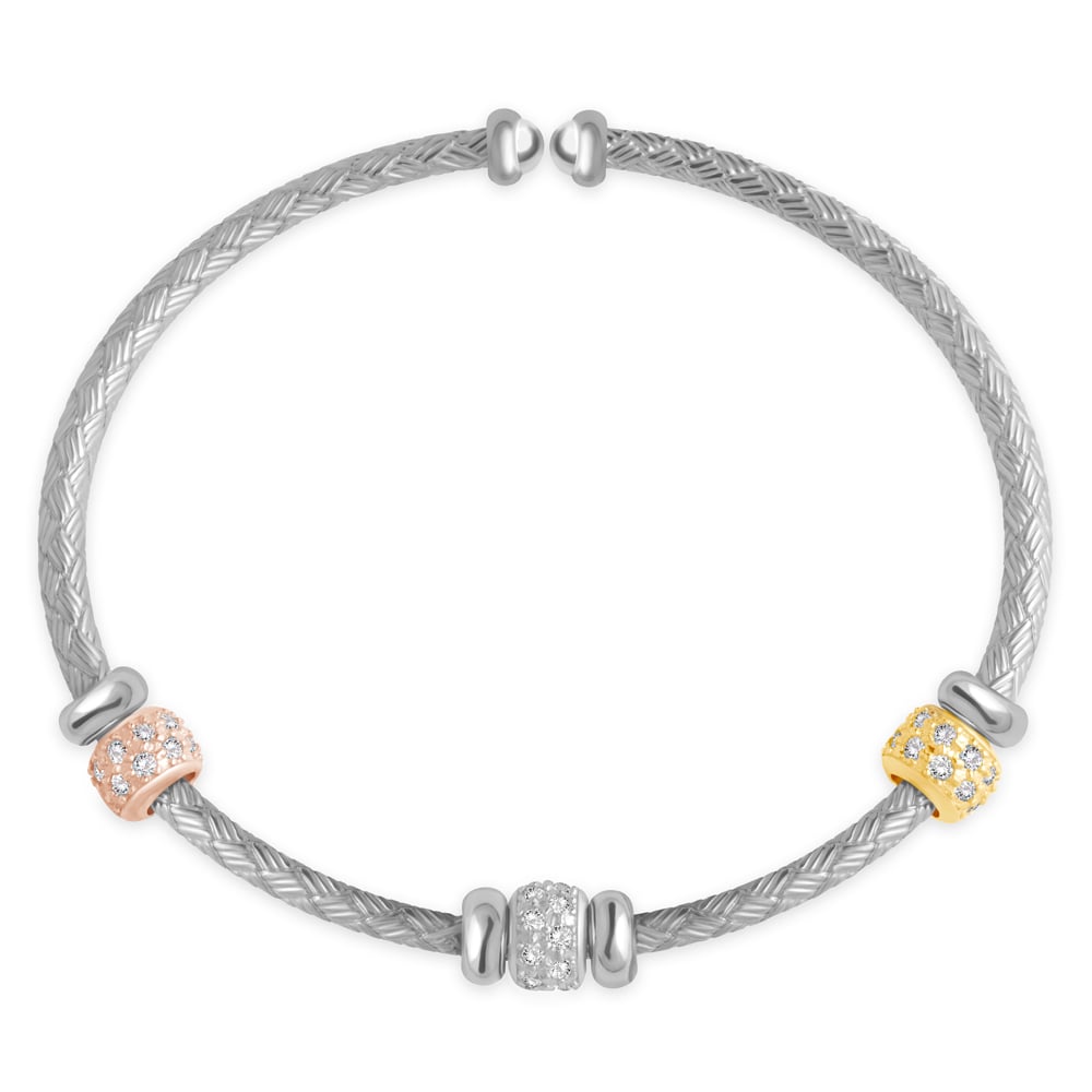 Damenarmband Bangle aus 925er Silber in exklusiver Geschenkbox mit Gravur
