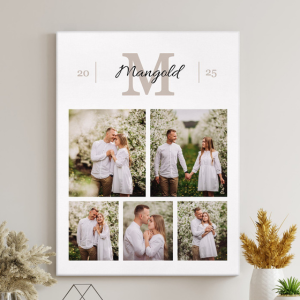 Fotoleinwand mit Aufdruck von eigenen Fotos für ein Paar zur Hochzeit zum Hochzeitstag Einzug